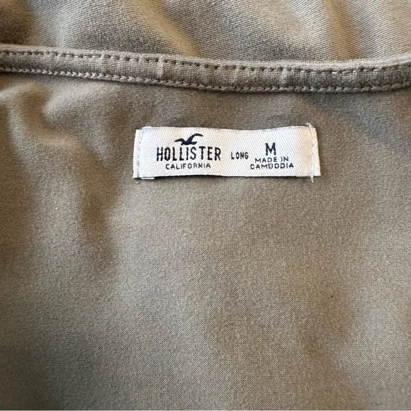 Hollister Knit Soft Drapey Cinched Cutout Long Sleeve A-Line Dress, Medium LONG - Picture 11 of 12